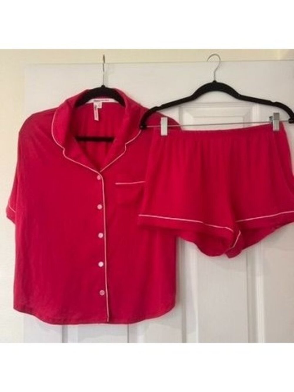 2PC Flora by Flora Nikrooz Pink Pajama Button Shirt Shorts Set Size Small